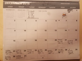 2018 calendar